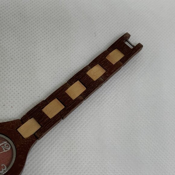 Vintage Coldwater Creek Wooden women Watch Japan movement 25mm running - Picture 5 of 6
